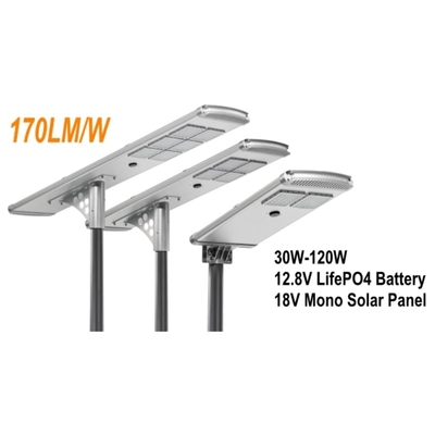 Yüksek Lümenli Güneş Enerjili Dış Mekan Sokak Lambaları 170lm / w 60W SMD IP65 Yol İçin
